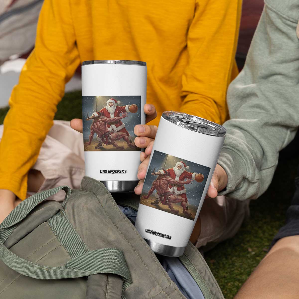 Funny Santa Basketball Tumbler Cup Satan Christmas Meme TS14 Print Your Wear