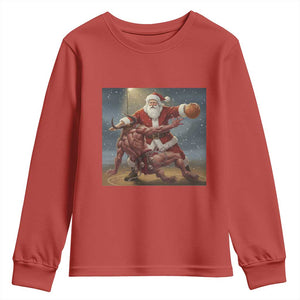 Funny Santa Basketball Youth Sweatshirt Satan Christmas Meme TS14 Red Print Your Wear