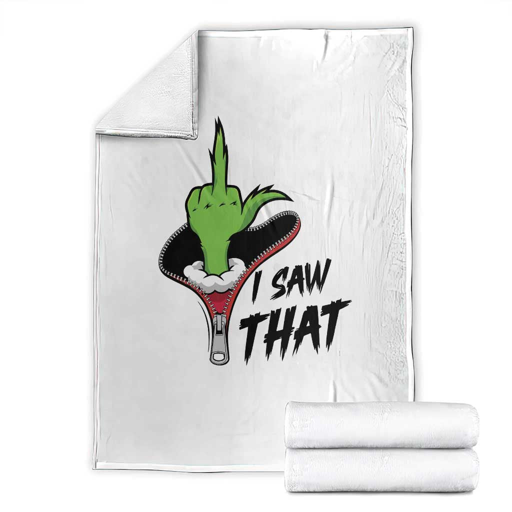 I Saw That Throw Blanket Funny Elf Hand Christmas TS14 White Print Your Wear