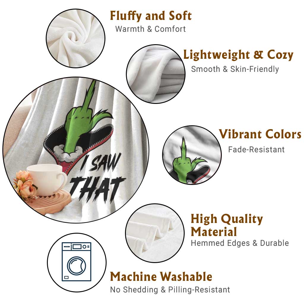 I Saw That Throw Blanket Funny Elf Hand Christmas TS14 Print Your Wear