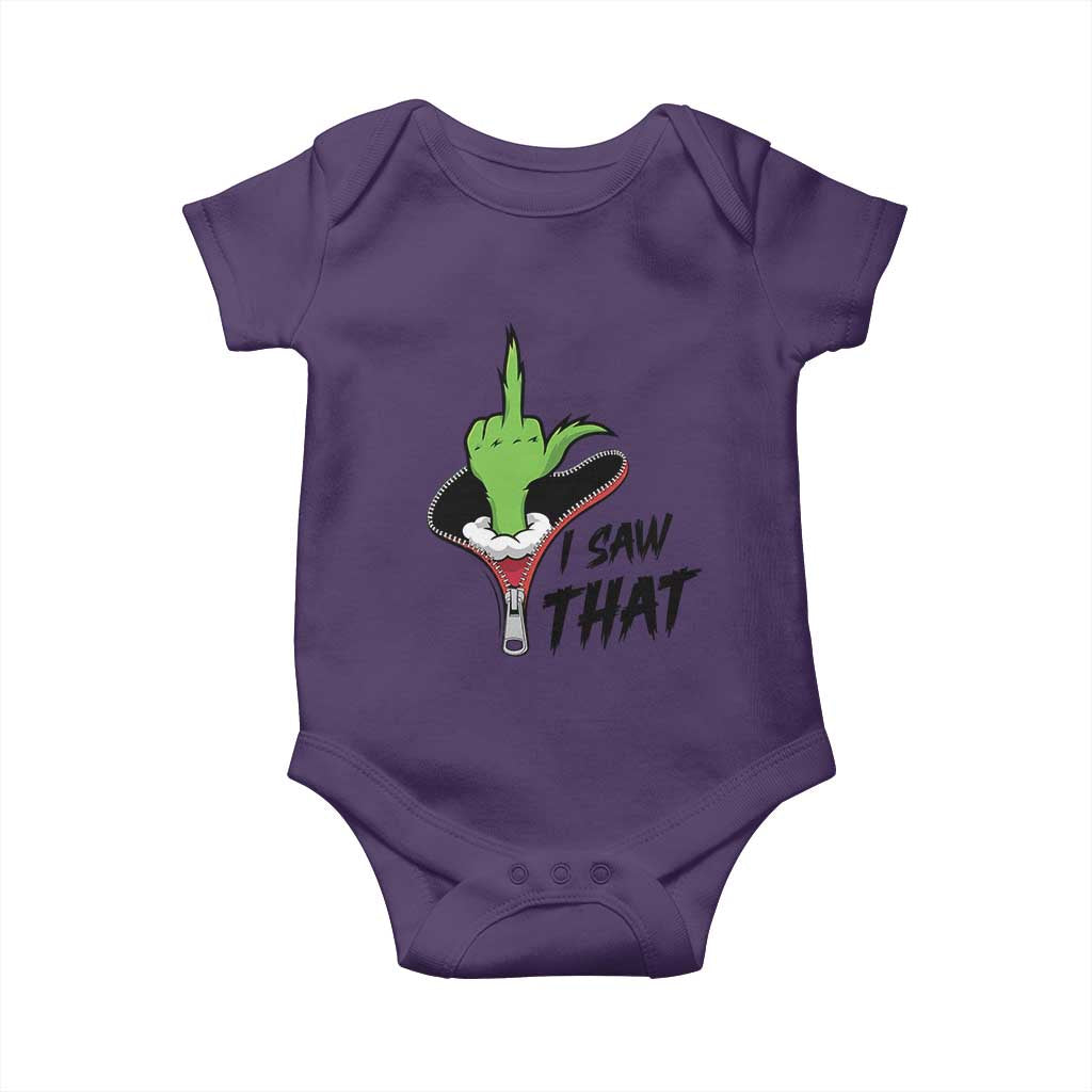 I Saw That Baby Onesie Funny Elf Hand Christmas TS14 Purple Print Your Wear