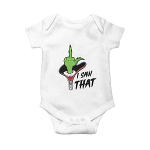 I Saw That Baby Onesie Funny Elf Hand Christmas TS14 White Print Your Wear