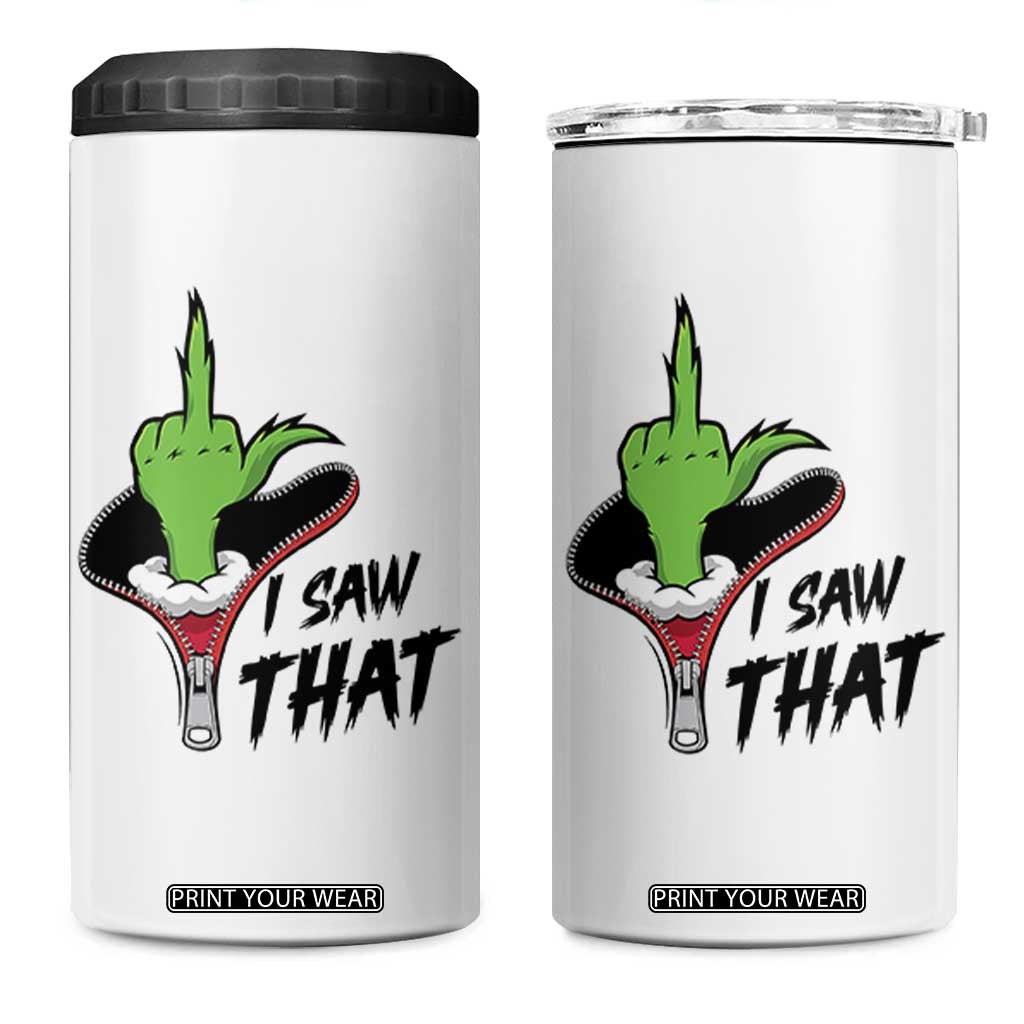 I Saw That 4 in 1 Can Cooler Tumbler Funny Elf Hand Christmas TS14 One Size: 16 oz White Print Your Wear