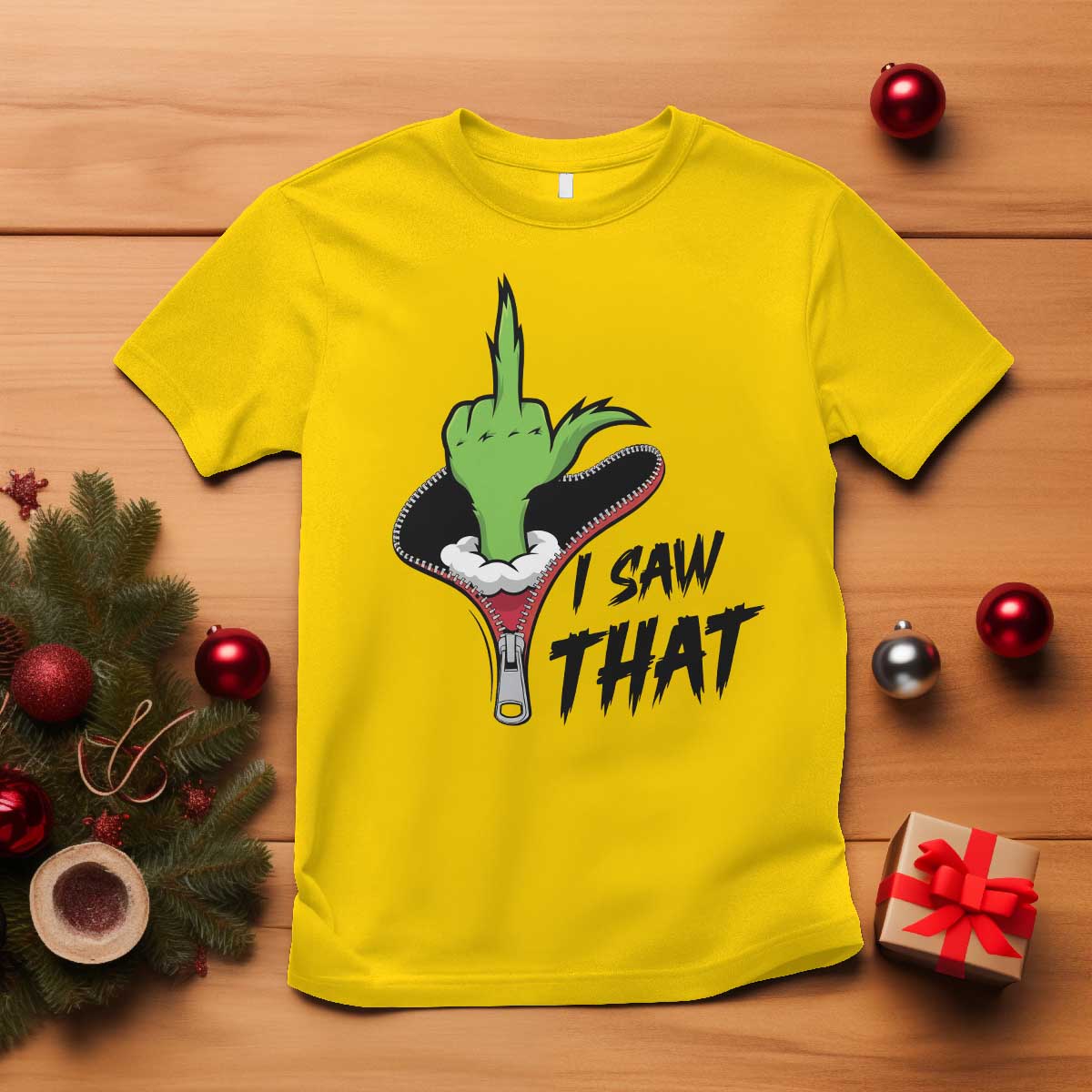 I Saw That T Shirt Funny Elf Hand Christmas TS14 Daisy Print Your Wear