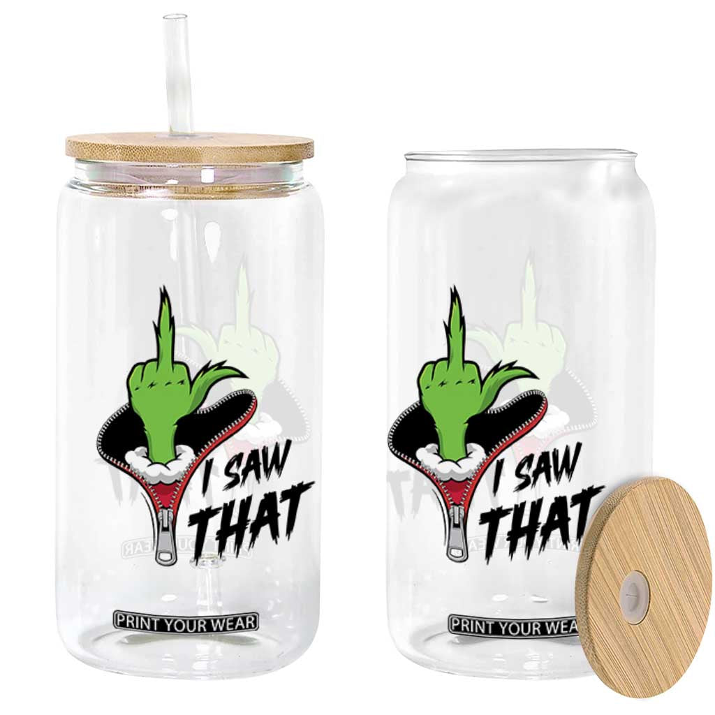 I Saw That Glass Can Funny Elf Hand Christmas TS14 Print Your Wear