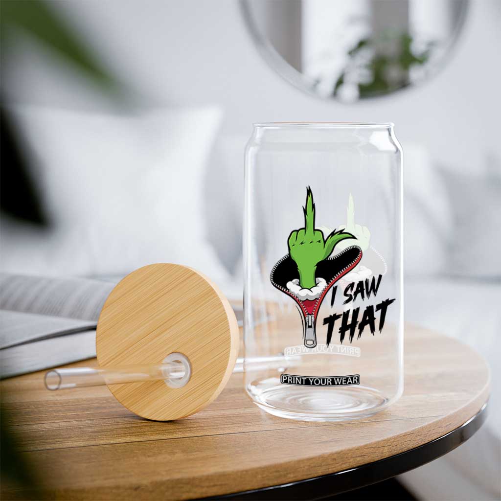 I Saw That Glass Can Funny Elf Hand Christmas TS14 Print Your Wear