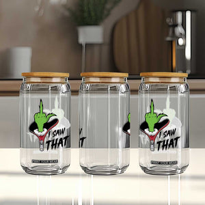 I Saw That Glass Can Funny Elf Hand Christmas TS14 Print Your Wear