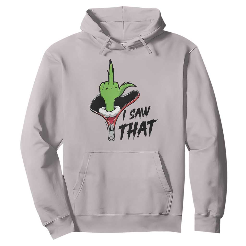 I Saw That Hoodie Funny Elf Hand Christmas TS14 Ice Gray Print Your Wear
