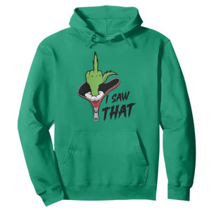 I Saw That Hoodie Funny Elf Hand Christmas TS14 Irish Green Print Your Wear