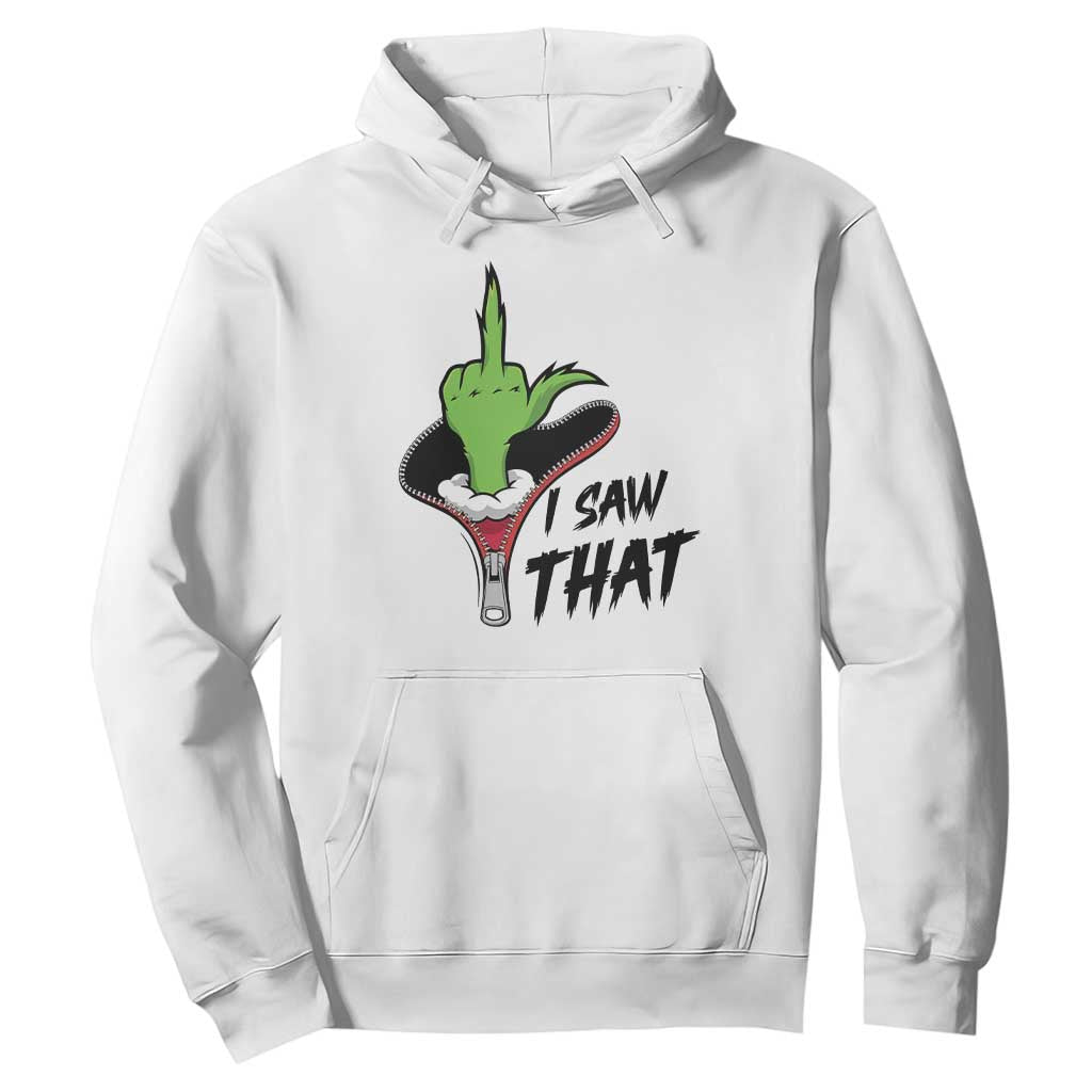 I Saw That Hoodie Funny Elf Hand Christmas TS14 White Print Your Wear
