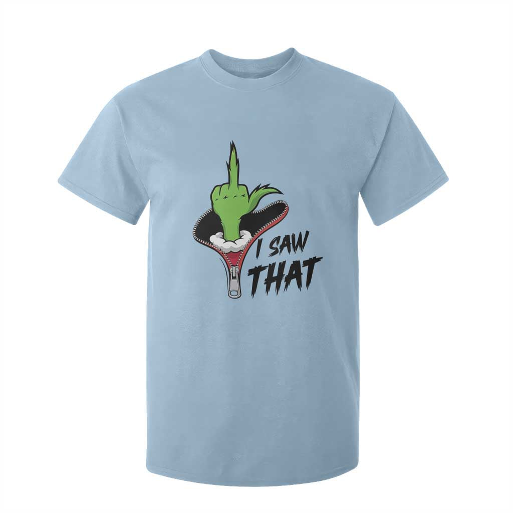 I Saw That T Shirt For Kid Funny Elf Hand Christmas TS14 Light Blue Print Your Wear