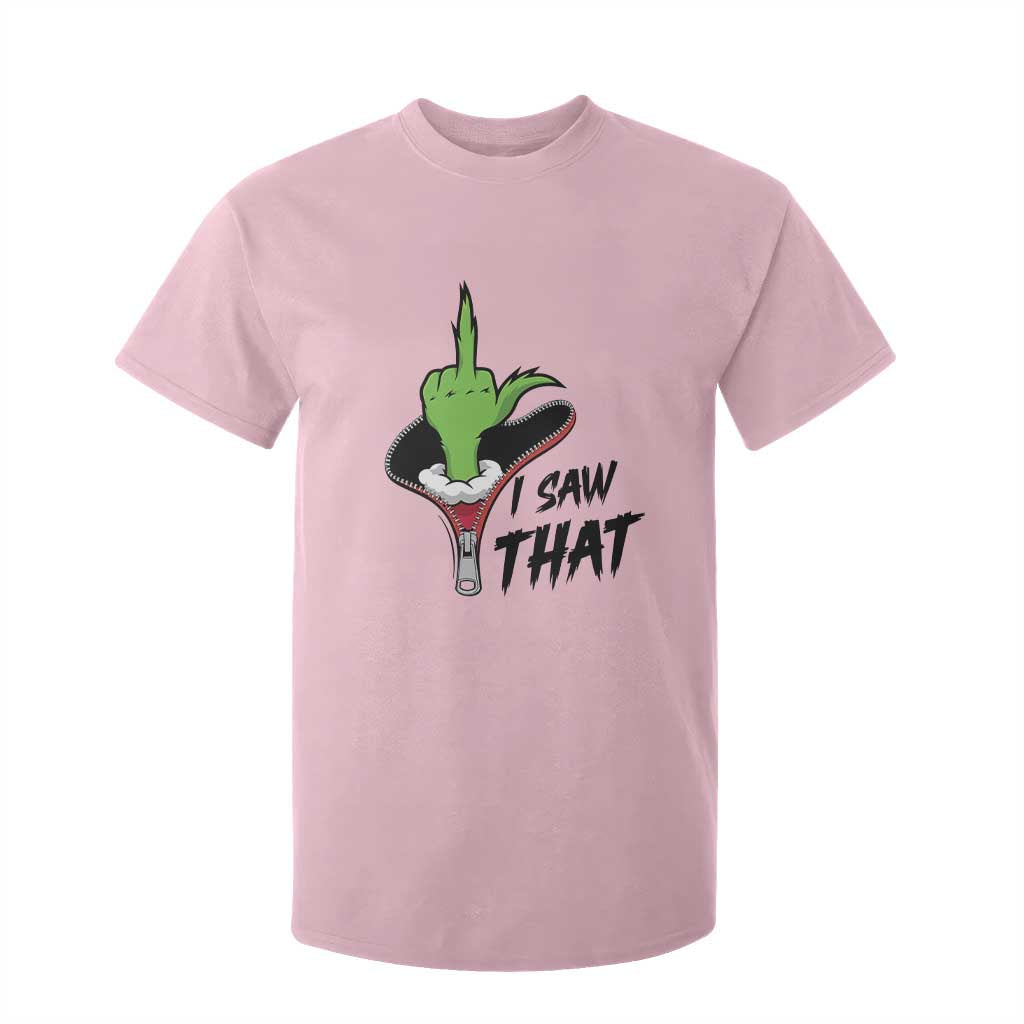 I Saw That T Shirt For Kid Funny Elf Hand Christmas TS14 Light Pink Print Your Wear