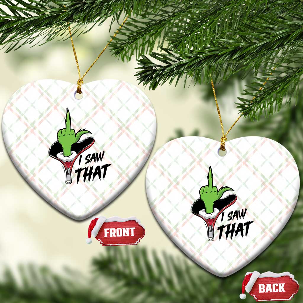 I Saw That Ceramic Ornament Funny Elf Hand Xmas TS14 Print Your Wear