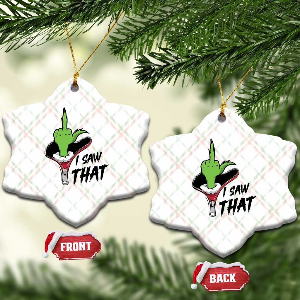 I Saw That Ceramic Ornament Funny Elf Hand Xmas TS14 Print Your Wear