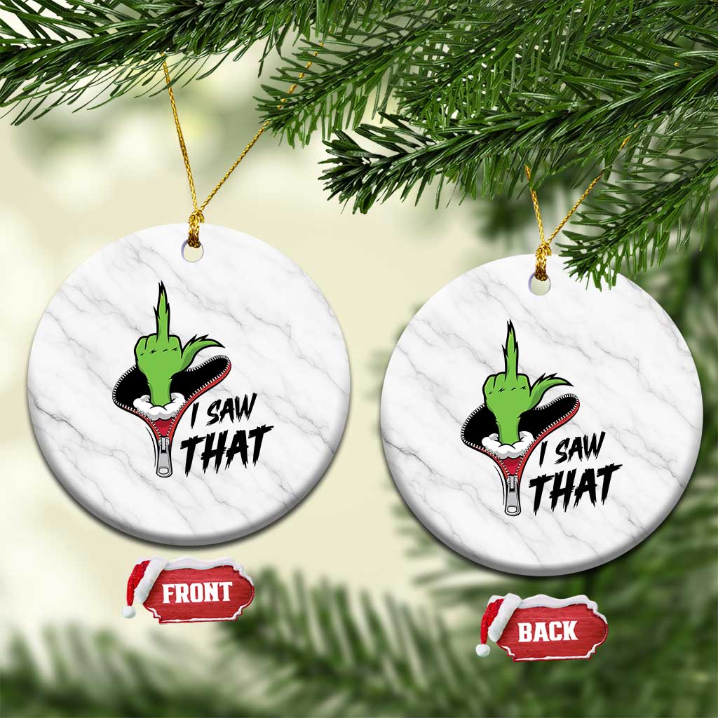 I Saw That Ceramic Ornament Funny Elf Hand Xmas TS14 1pc White Marble Print Your Wear