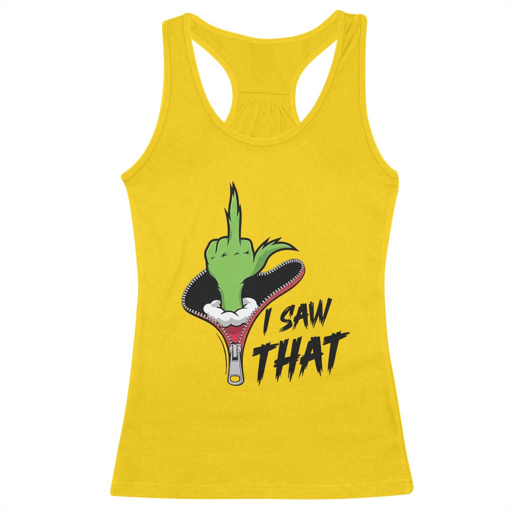 I Saw That Racerback Tank Top Funny Elf Hand Christmas TS14 Daisy Print Your Wear