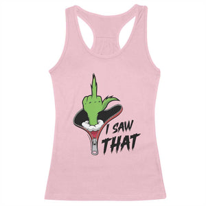 I Saw That Racerback Tank Top Funny Elf Hand Christmas TS14 Light Pink Print Your Wear