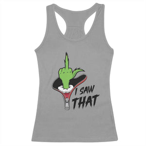 I Saw That Racerback Tank Top Funny Elf Hand Christmas TS14 Sport Gray Print Your Wear
