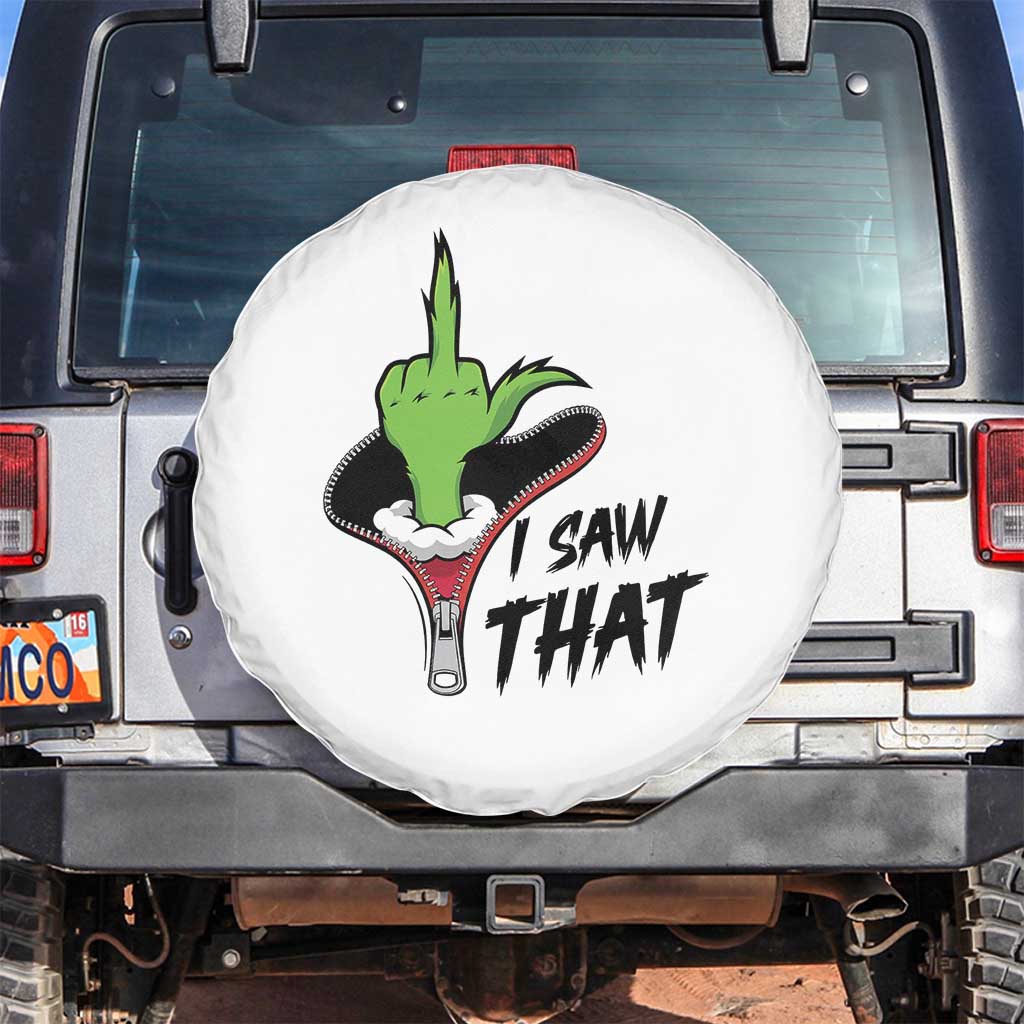 I Saw That Spare Tire Cover Funny Elf Hand Christmas TS14 No hole White Print Your Wear