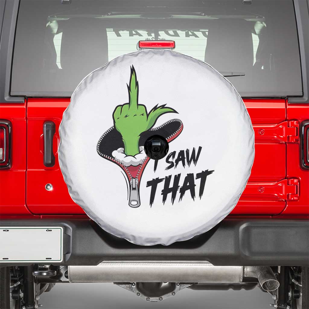 I Saw That Spare Tire Cover Funny Elf Hand Christmas TS14 White Print Your Wear