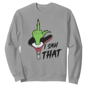 I Saw That Sweatshirt Funny Elf Hand Christmas TS14 Sport Gray Print Your Wear