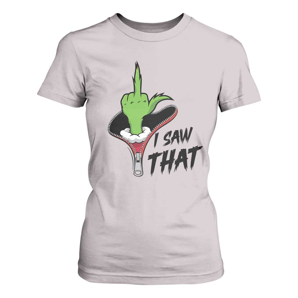 I Saw That T Shirt For Women Funny Elf Hand Christmas TS14 Ice Gray Print Your Wear