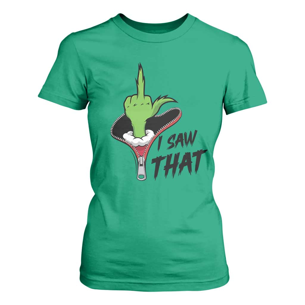 I Saw That T Shirt For Women Funny Elf Hand Christmas TS14 Irish Green Print Your Wear