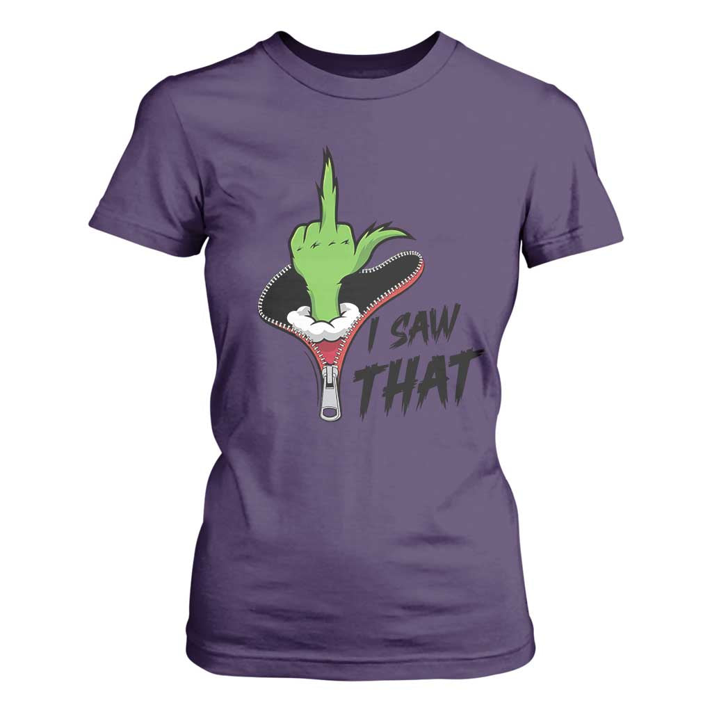 I Saw That T Shirt For Women Funny Elf Hand Christmas TS14 Purple Print Your Wear