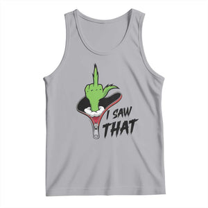 I Saw That Tank Top Funny Elf Hand Christmas TS14 Athletic Heather Print Your Wear