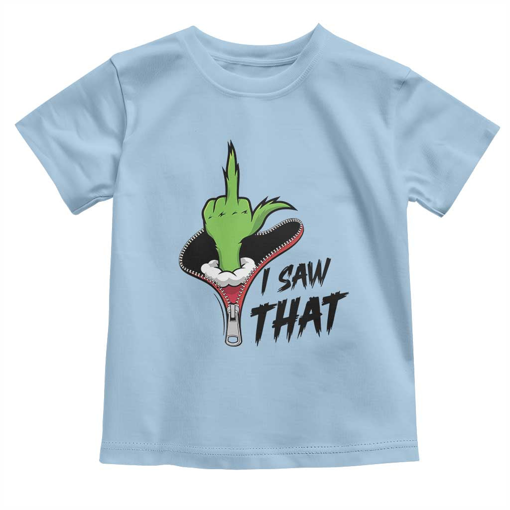 I Saw That Toddler T Shirt Funny Elf Hand Christmas TS14 Light Blue Print Your Wear
