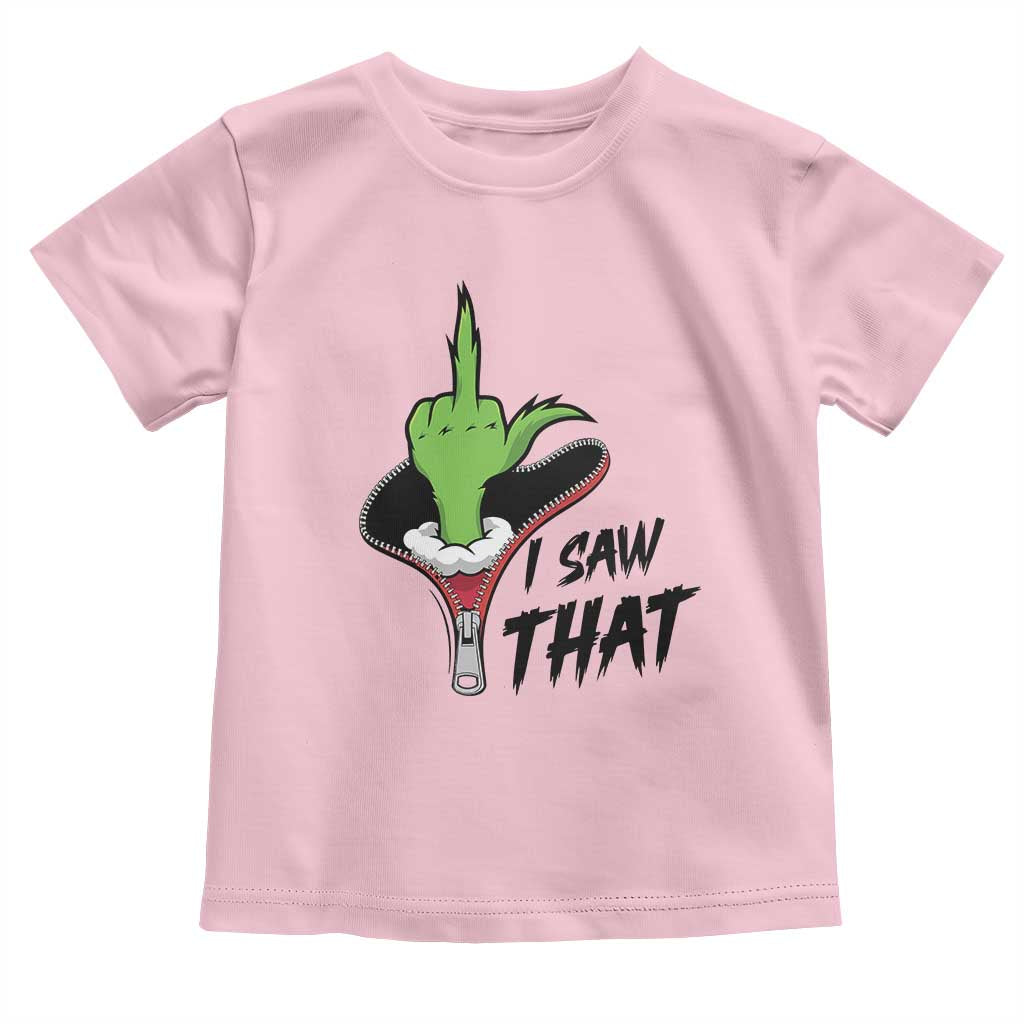 I Saw That Toddler T Shirt Funny Elf Hand Christmas TS14 Light Pink Print Your Wear