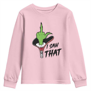 I Saw That Youth Sweatshirt Funny Elf Hand Christmas TS14 Light Pink Print Your Wear