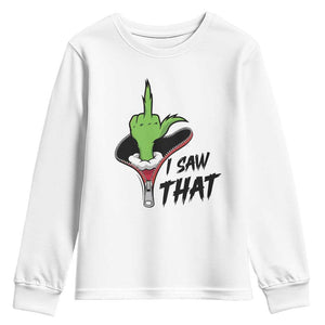 I Saw That Youth Sweatshirt Funny Elf Hand Christmas TS14 White Print Your Wear