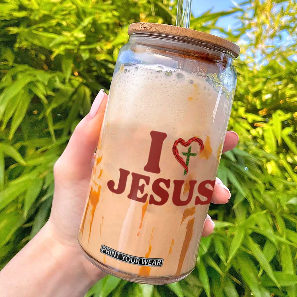 Jesus Christian Glass Can Religious Faith Inspirational Bible Verse TS14 White Print Your Wear