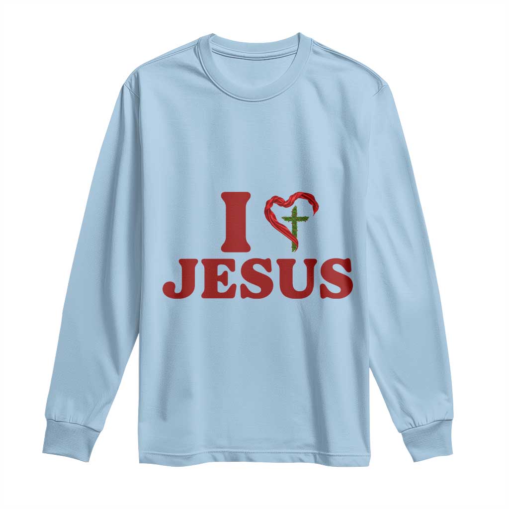 Jesus Christian Long Sleeve Shirt Religious Faith Inspirational Bible Verse TS14 Light Blue Print Your Wear