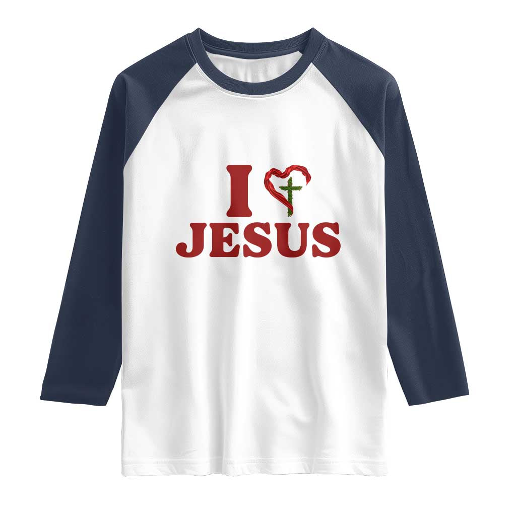 Jesus Christian Raglan Shirt Religious Faith Inspirational Bible Verse TS14 White Navy Print Your Wear