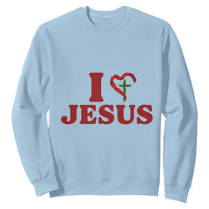 Jesus Christian Sweatshirt Religious Faith Inspirational Bible Verse TS14 Light Blue Print Your Wear