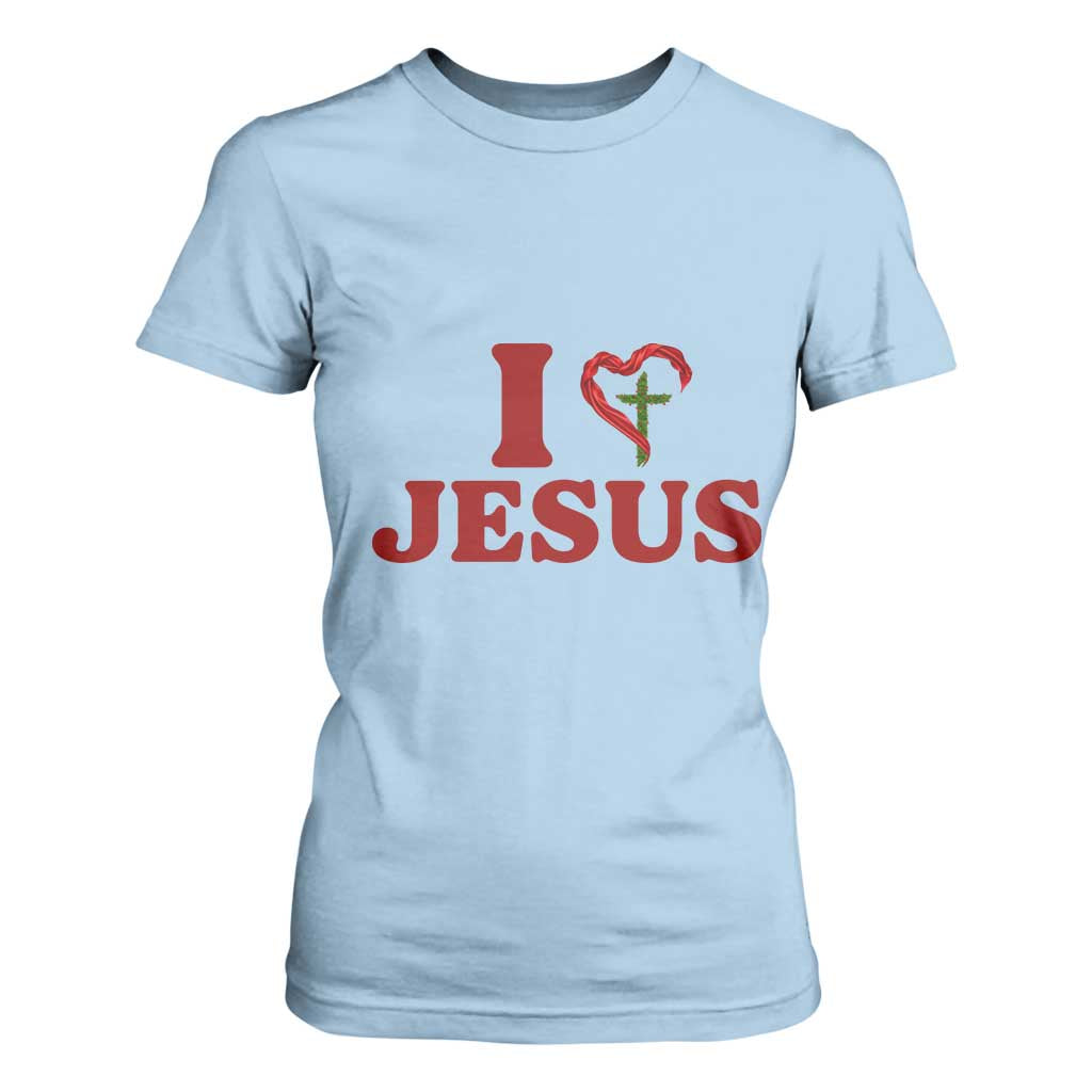Jesus Christian T Shirt For Women Religious Faith Inspirational Bible Verse TS14 Light Blue Print Your Wear