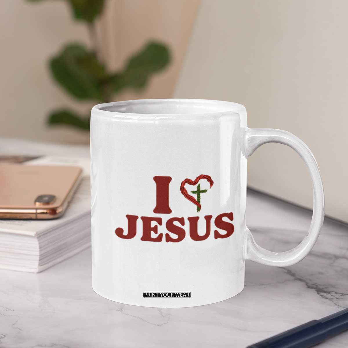 Jesus Christian Coffee Mug Religious Faith Inspirational Bible Verse TS14 Print Your Wear