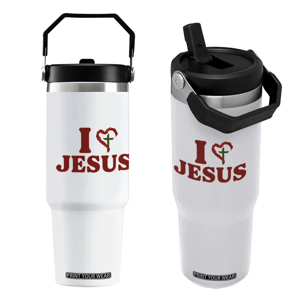 Jesus Christian Flip Straw Tumbler Religious Faith Inspirational Bible Verse TS14 One Size: 30 oz White Print Your Wear