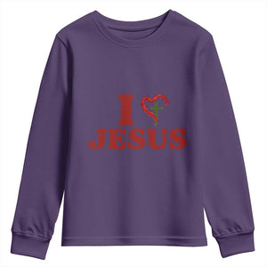 Jesus Christian Youth Sweatshirt Religious Faith Inspirational Bible Verse TS14 Purple Print Your Wear