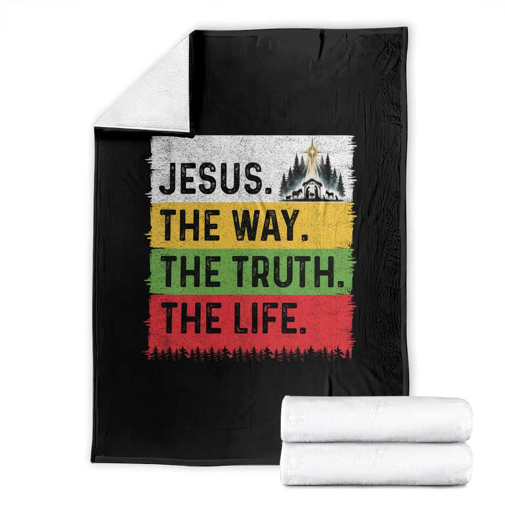 Jesus Christian Throw Blanket The Way The Truth The Life Nativity Scene TS14 Black Print Your Wear