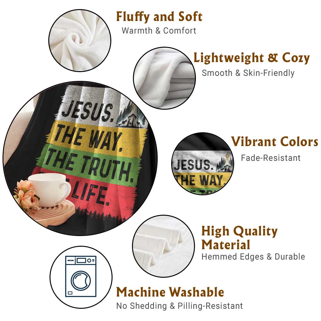Jesus Christian Throw Blanket The Way The Truth The Life Nativity Scene TS14 Print Your Wear