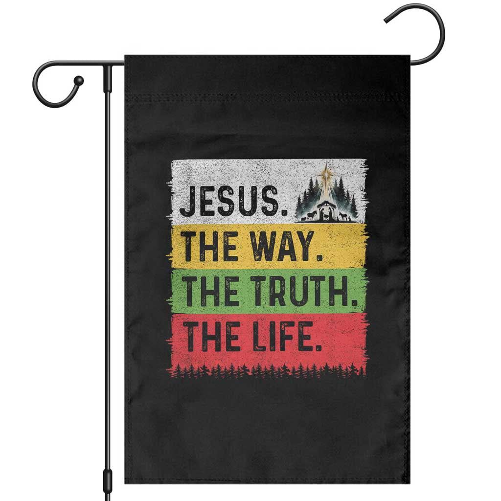 Jesus Christian Garden Flag The Way The Truth The Life Nativity Scene TS14 Black Print Your Wear