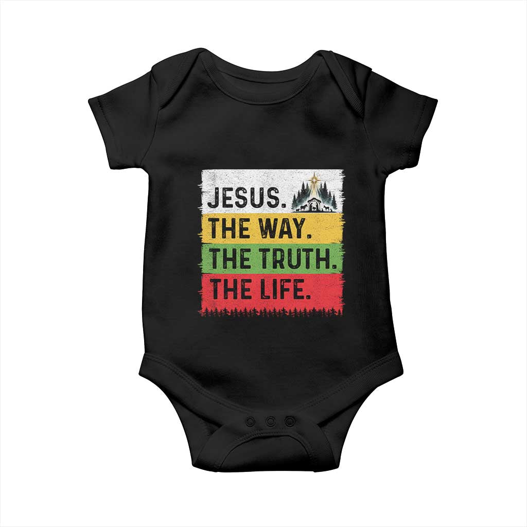 Jesus Christian Baby Onesie The Way The Truth The Life Nativity Scene TS14 Black Print Your Wear