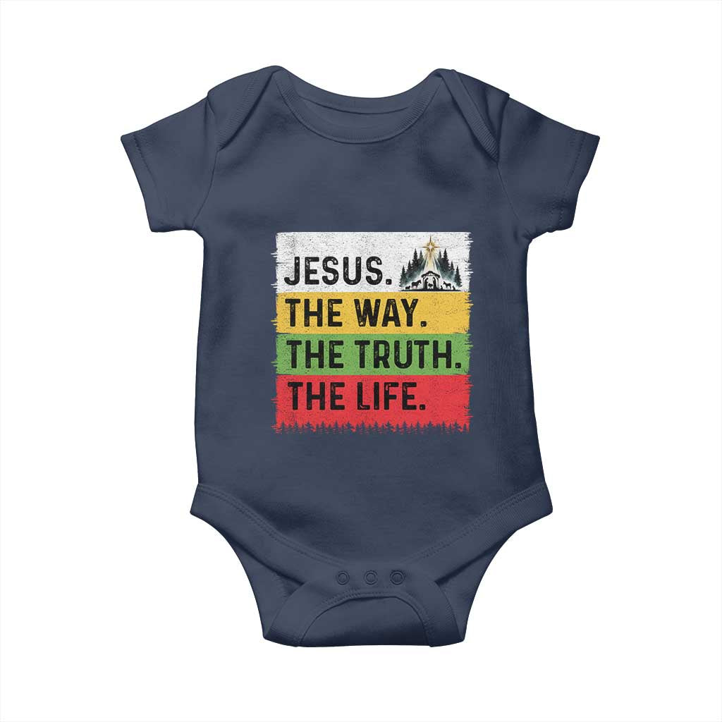 Jesus Christian Baby Onesie The Way The Truth The Life Nativity Scene TS14 Navy Print Your Wear