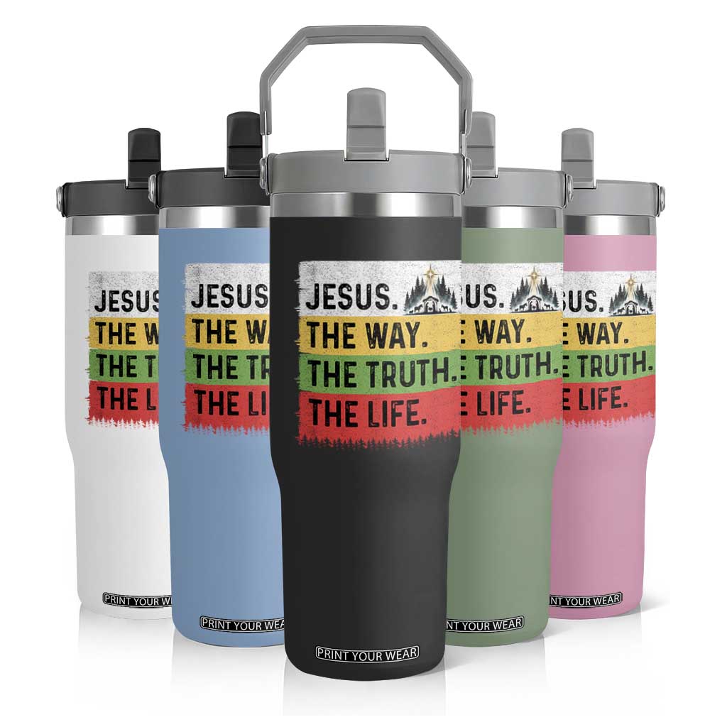 Jesus Christian Flip Straw Tumbler The Way The Truth The Life Nativity Scene TS14 Print Your Wear