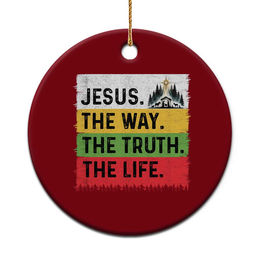 Jesus Christian Ceramic Ornament The Way The Truth The Life Nativity Scene TS14 1pc Red Print Your Wear