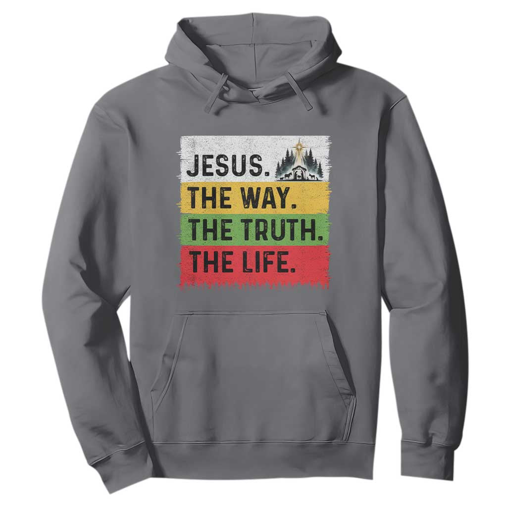 Jesus Christian Hoodie The Way The Truth The Life Nativity Scene TS14 Charcoal Print Your Wear
