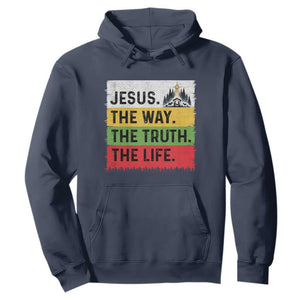 Jesus Christian Hoodie The Way The Truth The Life Nativity Scene TS14 Navy Print Your Wear